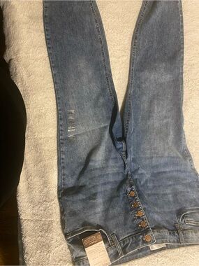LC Lauren Conrad Medium Blue High-Rise Button-Fly Jeans